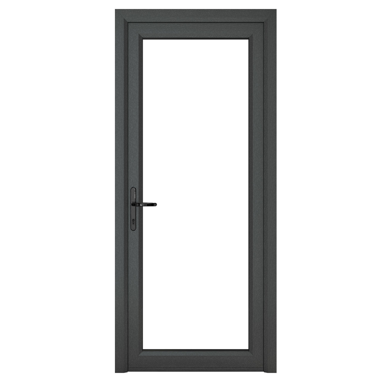 Photograph of Crystal Triple Glazed Door Single Door Full Glass Right Hand Grey External White Internal 890mm x 2090mm Clear