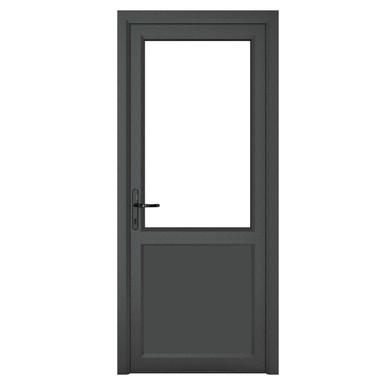 Crystal Triple Glazed Door Single Door Half Glass Half panel Right Hand Grey External White Internal 840mm x 2090mm Clear product image