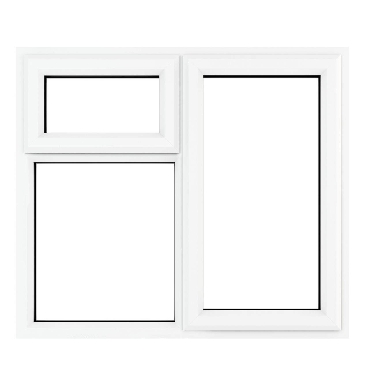 Photograph of Crystal Triple Glazed Window White RH Top 1190mm x 1190mm Clear