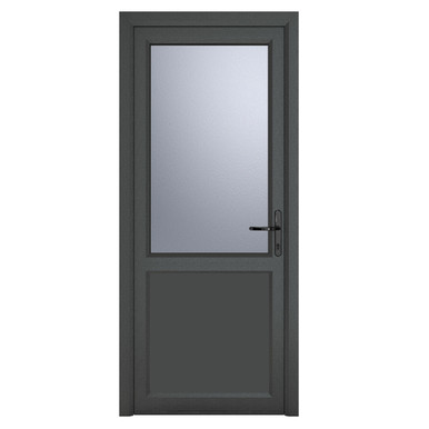 Crystal Triple Glazed Door Single Door Half Glass Half panel Left Hand Grey External White Internal 840mm x 2090mm Obscure product image