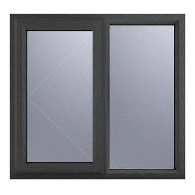 Further photograph of Crystal Triple Glazed Window Grey/White LH 1190mm x 1190mm Obscure