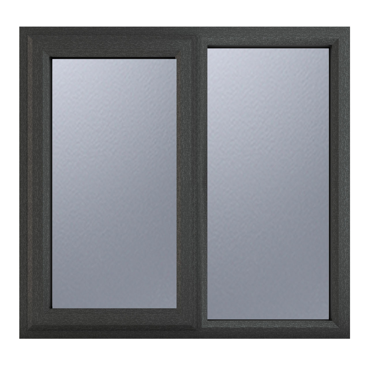 Photograph of Crystal Triple Glazed Window Grey/White LH 1190mm x 1190mm Obscure