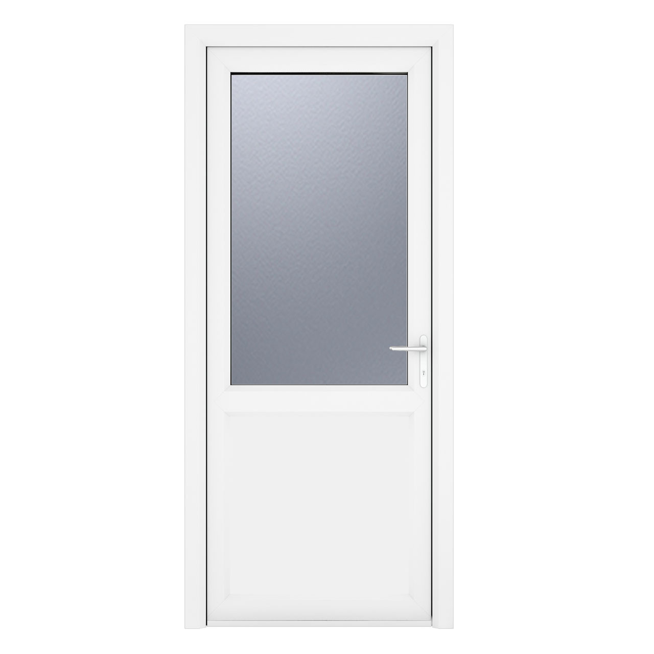 Photograph of Crystal Triple Glazed Door Single Door Half Glass Half panel Left Hand White 840mm x 2090mm Obscure