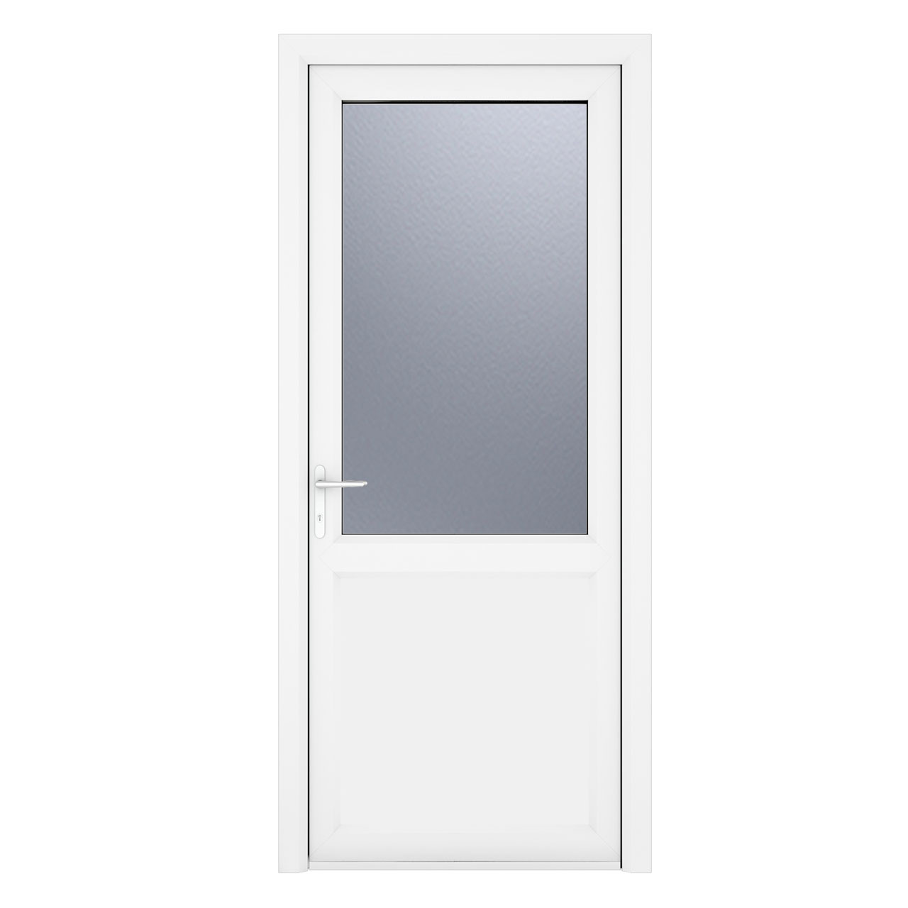 Photograph of Crystal Triple Glazed Door Single Door Half Glass Half panel Right Hand White 920mm x 2090mm Obscure