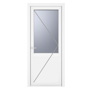 Further photograph of Crystal Triple Glazed Door Single Door Half Glass Half panel Right Hand White 920mm x 2090mm Obscure