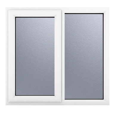 Crystal uPVC Window White A Rated Left hand Side hung next to a Fixed light 1190mm x 965mm Obscure Glazing product image
