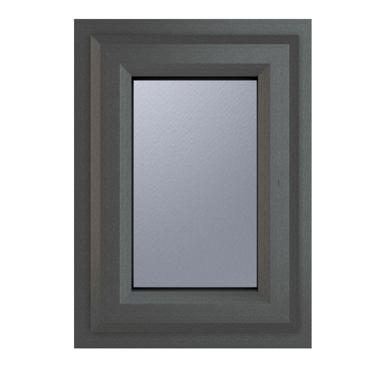 Photograph of Crystal uPVC Window Grey 7016 external White Internal A Rated Top opener 610mm x 610mm Obscure Glazing