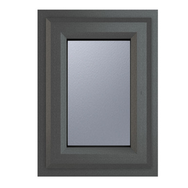 Crystal uPVC Window Grey 7016 external White Internal A Rated Top opener 610mm x 610mm Obscure Glazing