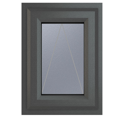 Further photograph of Crystal uPVC Window Grey 7016 external White Internal A Rated Top opener 610mm x 610mm Obscure Glazing