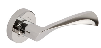 Further photograph of Dale Polished Chrome Flex Lever on rose