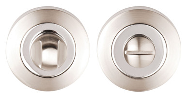 Dale Satin Nickel/Polished Chrome Bathroom Turn/Release