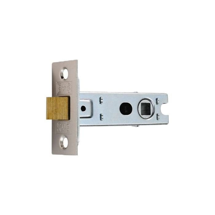 Photograph of Sterling Bolt Through Tubular Latch, Plastic/Metal, Nickel Plated, 76 x 26 x 57.5mm