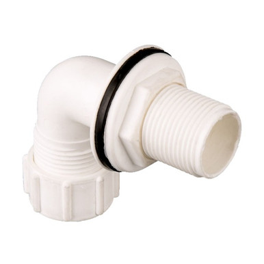 BRETT MARTIN 21.5MM OVERFLOW BENT COMP TANK CONNECTOR WHITE W170 product image