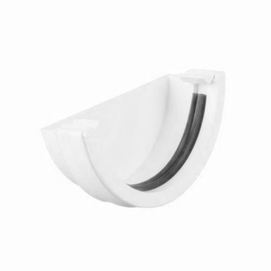 BRETT MARTIN 112MM ROUND GUTTER EXTERNAL STOPEND ARCTIC WHITE BR047A product image