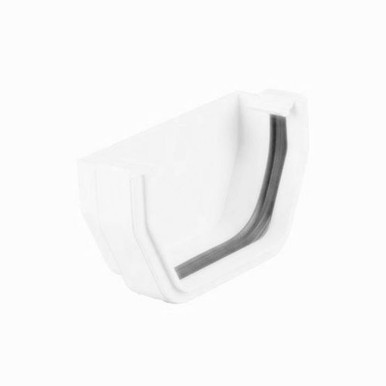 BRETT MARTIN 114MM SQUARE GUTTER EXTERNAL STOPEND ARCTIC WHITE BR057A product image