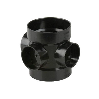 Brett Martin 110mm Soil Double Solvent Short Boss Pipe, Black product image