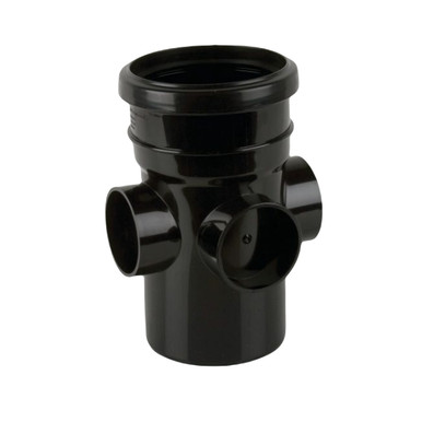 Brett Martin 110mm Soil Triple Boss Pipe, Single Socket, Black product image