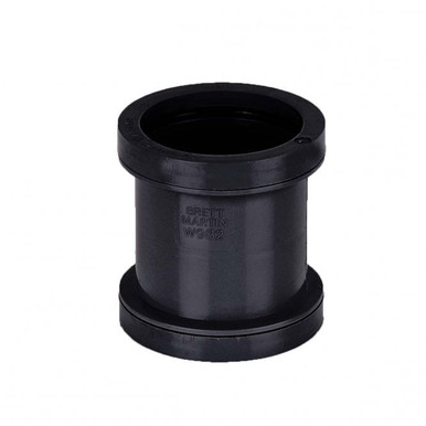 BRETT MARTIN 32MM PUSH FIT WASTE STRAIGHT CONNECTOR BLACK W902B product image