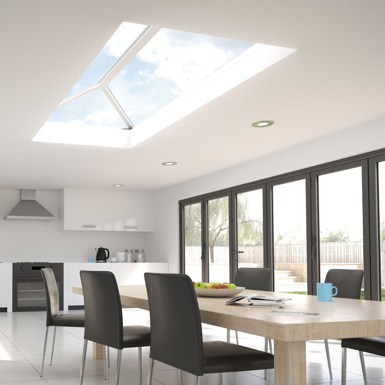 Photograph of Crystal Aluminium  Skylight Roof Grey 7016 Ext White Int 1500mmx1000mm