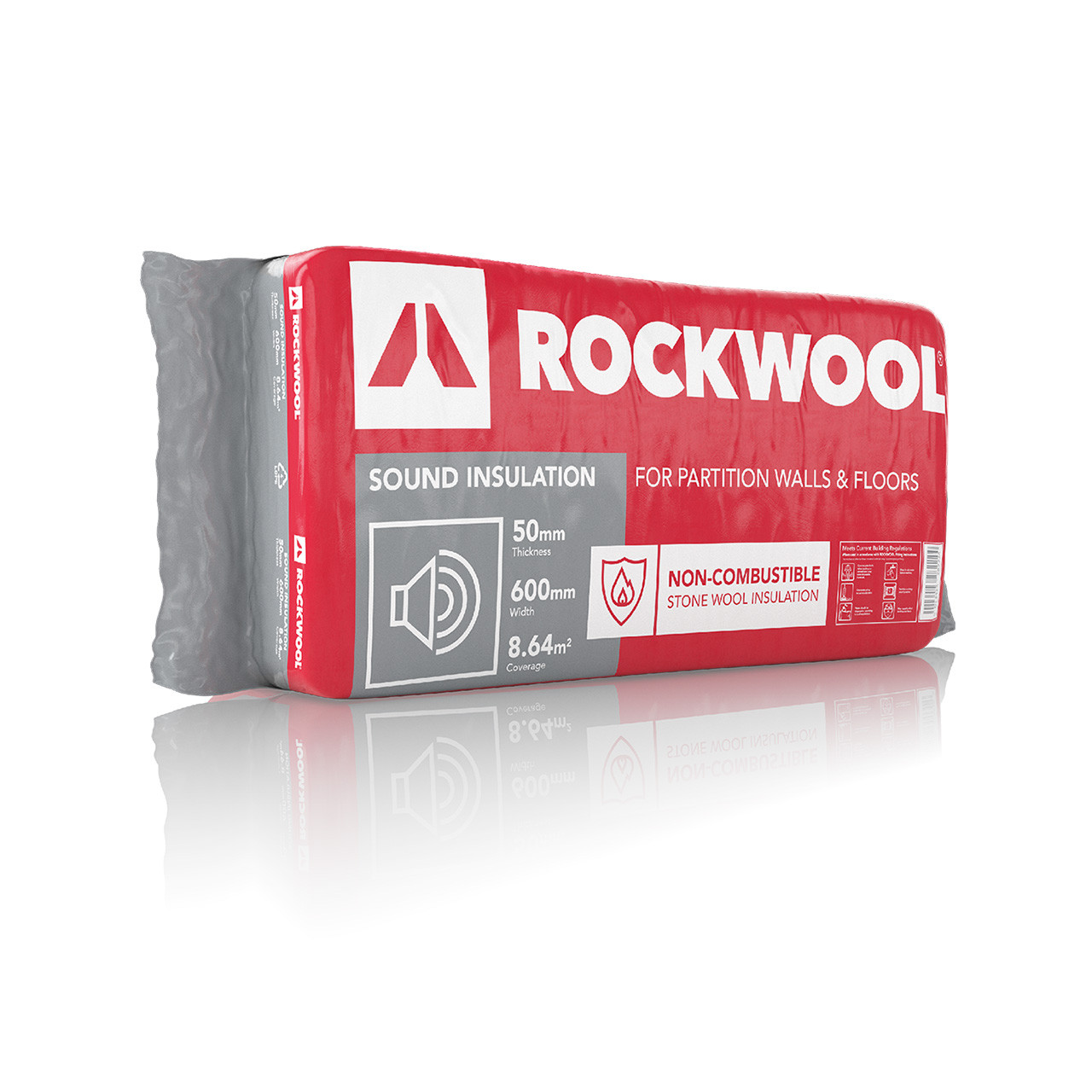 Photograph of Rockwool Sound Insulation Slab - 1200mm X 600mm X 50mm (Pack of 12)