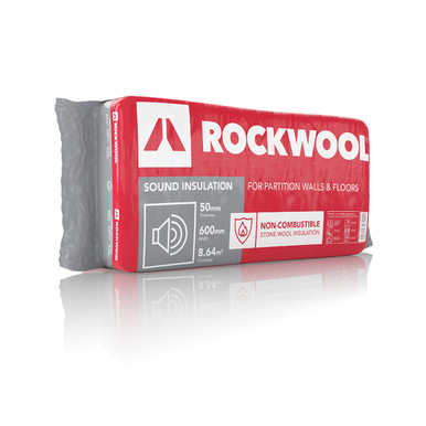 Rockwool Sound Insulation Slab - 1200mm X 600mm X 50mm (Pack of 12)