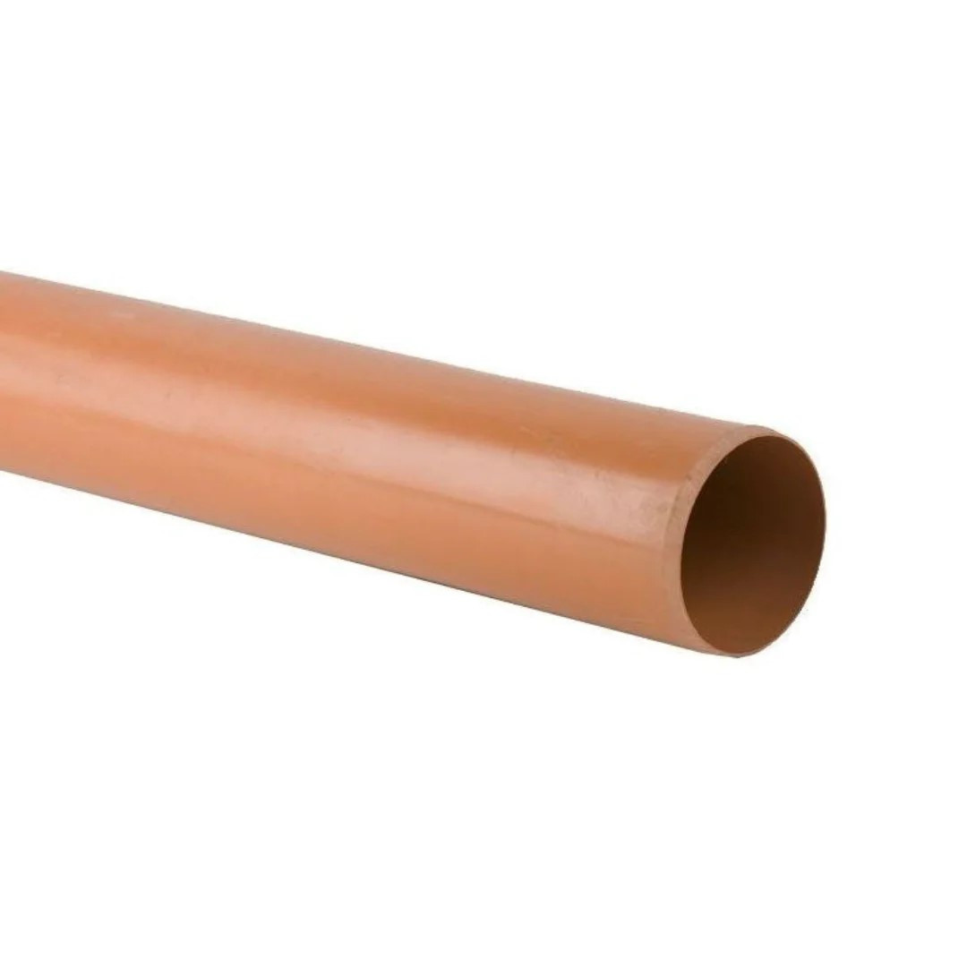 Photograph of Brett Martin 110mm Underground Plain Ended Drainage Pipe 3m - B4001