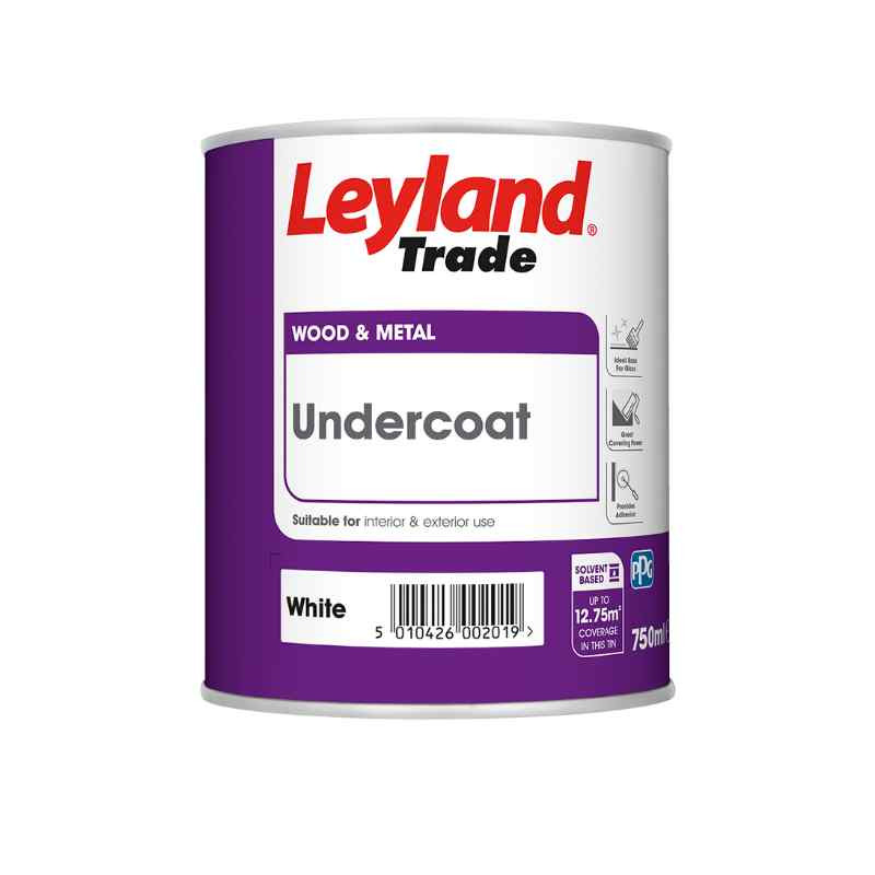 Photograph of Leyland Trade Undercoat White 750ml