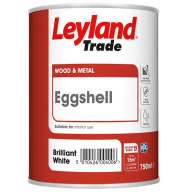 Leyland Trade Coatings Acrylic Eggshell, Brilliant White, Solvent Based, 750ml