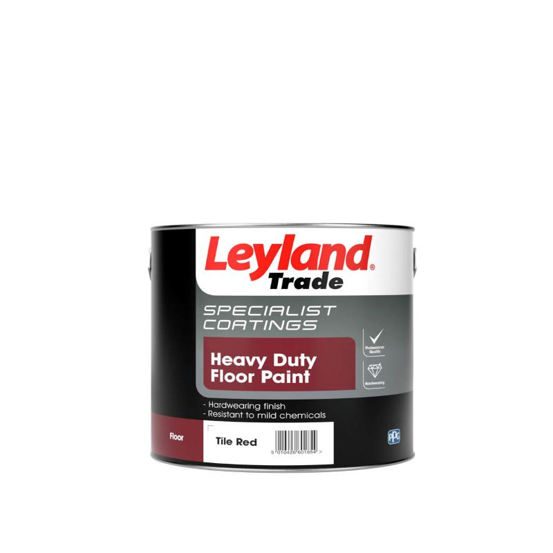 Photograph of Leyland Trade Heavy Duty Floor Paint Tile Red 2.5ltr