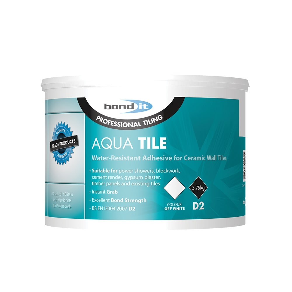 Photograph of Aqua-Tile Water-Resistant Wall Tile Adhesive 3.75kg