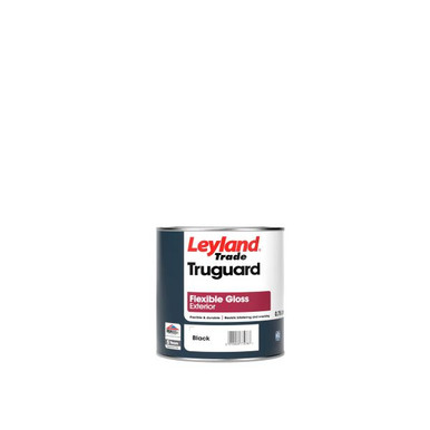 Further photograph of Leyland Trade Truguard Flexible Exterior Gloss Black 750ml