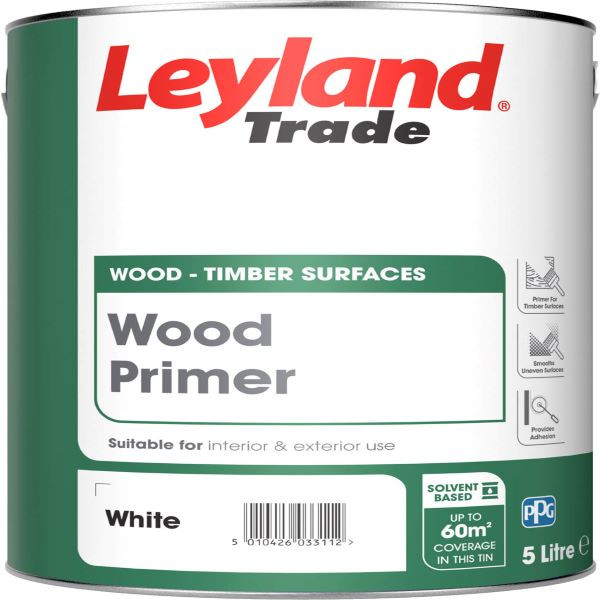 Photograph of Leyland Trade Wood Primer White 5ltr