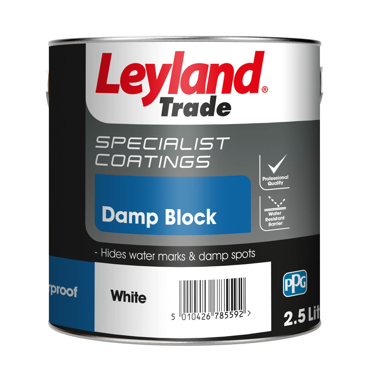 Photograph of Leyland Trade Damp Block White 2.5ltr