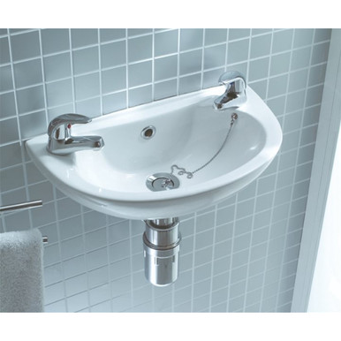 Lecico Atlas Basin Cloakroom, 450mm x 270mm, 2 Tap Hole, White product image