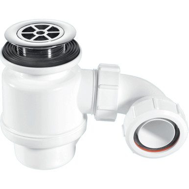 Mcalpine 1 1/2" Shower Trap, 50mm Seal, 1.5" Out, Chrome Plastic product image