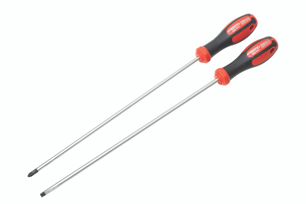 Photograph of NERRAD 2 PIECE XTRA LONG REACH SCREWDRIVER SET 400MM