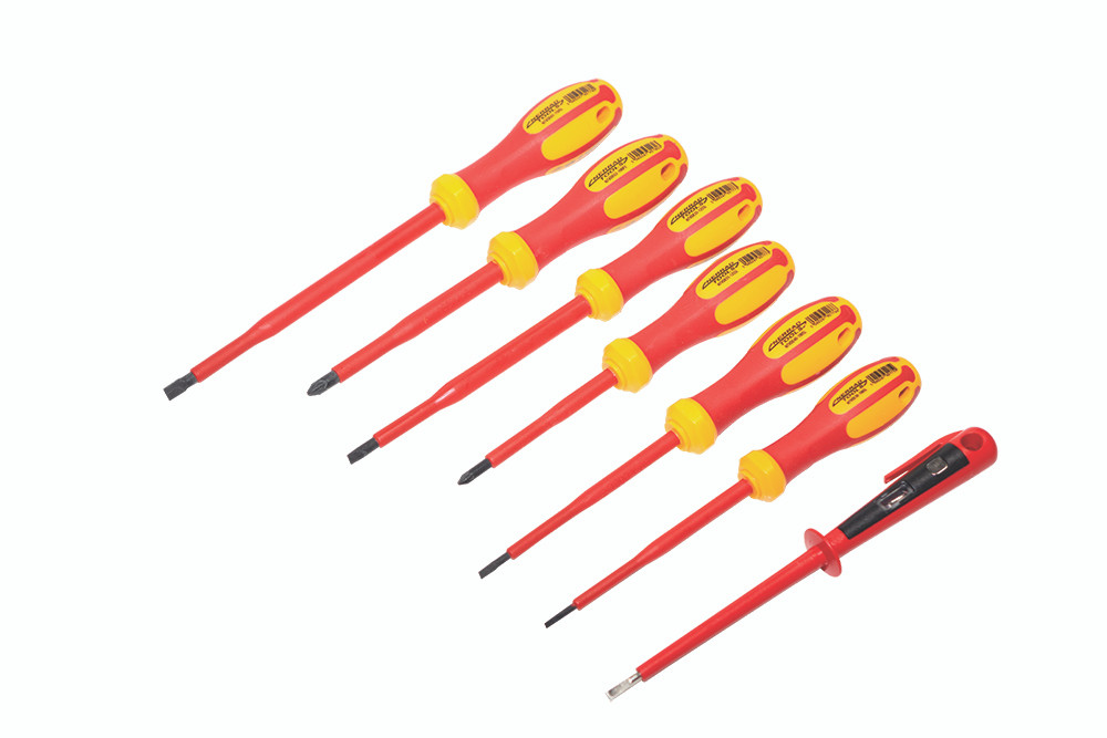 Photograph of 7 PIECE SCREWDRIVER SET VDE (FULLY INSULATED 1000V) C/W NEON