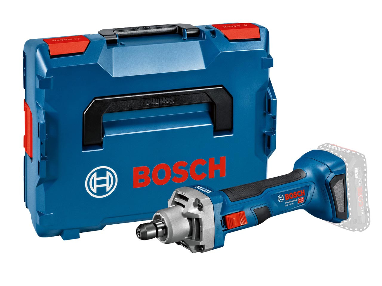 Photograph of Bosch GGS 18V-20 Straight Grinder with L-BOXX 18V Bare Unit