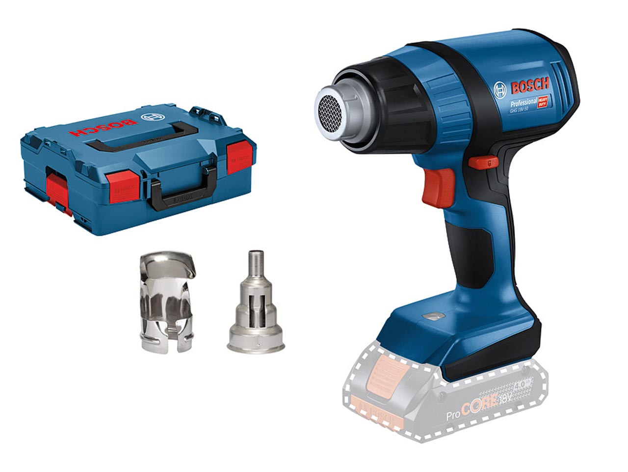 Photograph of Bosch GHG 18V-50 Heat Gun with L-BOXX 18V Bare Unit