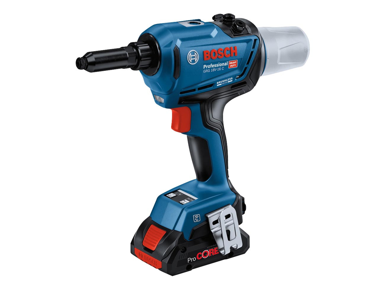 Photograph of Bosch GRG 18V-16 C Rivet Gun 18V 2 x 2.0Ah Li-ion