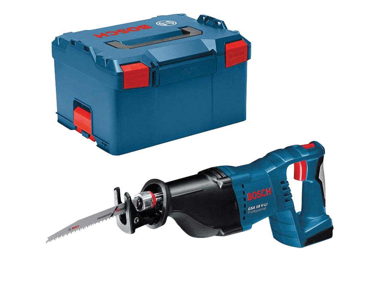 Photograph of Bosch GSA 18 V-Li Professional Reciprocating Saw 18V Bare Unit + L-BOXX? Case