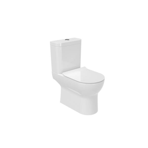 Photograph of AIR close coupled WC pan, cistern & slim seat pack - rimless