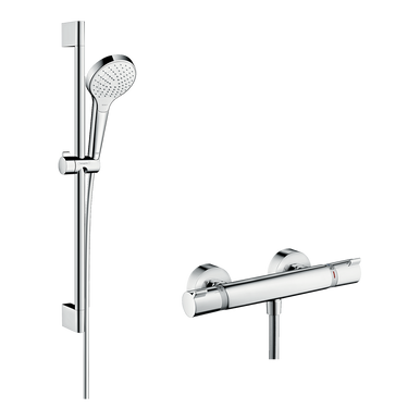 Further photograph of hansgrohe Croma Select S Shower system 110 Vario with Ecostat Comfort thermostatic mixer and shower rail 65 cm