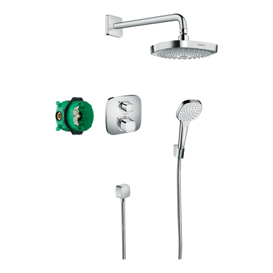 hansgrohe Croma Select E Shower system with Ecostat E thermostatic mixer for concealed installation product image