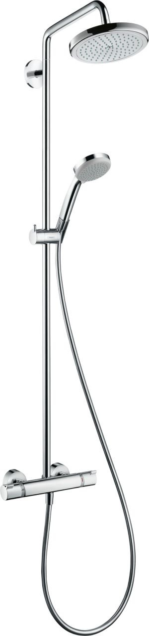 Photograph of Crometta S Showerpipe 240 1jet with thermostatic shower mixer