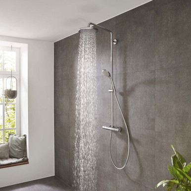 Further photograph of Crometta S Showerpipe 240 1jet with thermostatic shower mixer