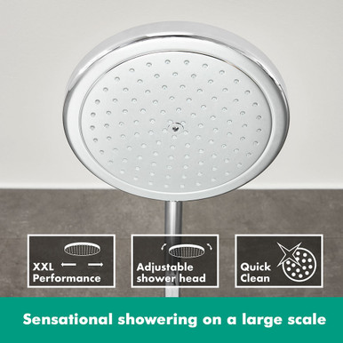 hansgrohe Croma Showerpipe 220 1jet with thermostatic shower mixer