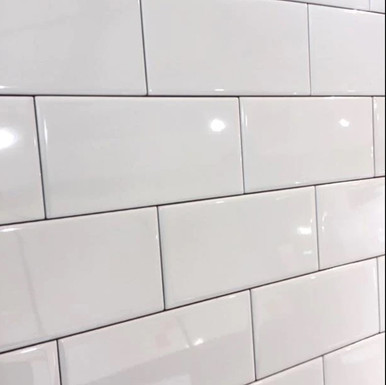 Mini Flat Gloss White Brick Tile | 7.5x15cm Ceramic