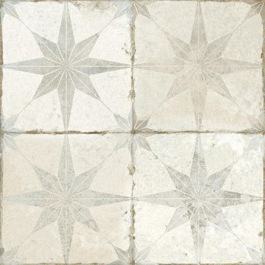 Further photograph of Star White Patterned floor tile | 45x45cm Ceramic | Peronda