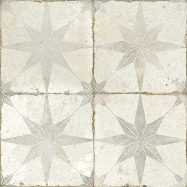 Further photograph of Star White Patterned floor tile | 45x45cm Ceramic | Peronda